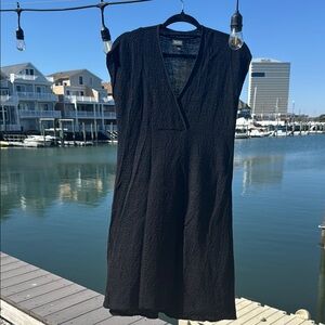 Eileen Fisher Black Sleeveless Sheath Midi Dress